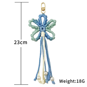 Yy Đầy Màu Sắc Phổ Biến Dệt Tay Hoa Tua Túi Mặt Dây Chuyền Phong Cách Mục Vụ Sáng Tạo Xe Móc Khóa Quà Tặng Thủ Công - Product Image 6