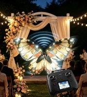 Drone Papillon Volant pour Cérémonie de Mariage, Ornements LED à Ailes Battantes Bioniques pour Décoration de Réception et Fête d'Anniversaire
