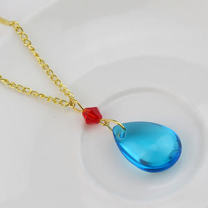 Collar Inspirado en el Anime El <span class=keywords><strong>Castillo</strong></span> Ambulante de Howl, Hauru Howl, Cristal Azul de <span class=keywords><strong>Austria</strong></span>, Colgante de Cosplay, Adorno, Joyería para Mujer, Regalo - Product Image 3