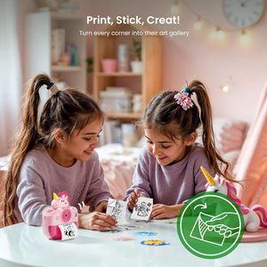 Phomemo enfant caméra impression instantanée cadeaux d'anniversaire filles jouets âge 3 à <span class=keywords><strong>10</strong></span> <span class=keywords><strong>ans</strong></span> <span class=keywords><strong>fille</strong></span> avec rouleaux <span class=keywords><strong>de</strong></span> papier Bluetooth autocollant imprimante - Product Image 5