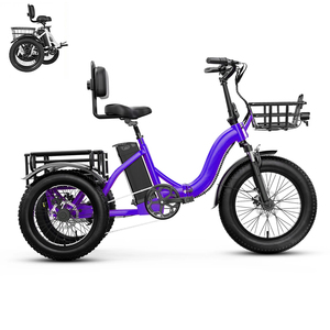 Triciclos Eléctricos de 3 Ruedas y 7 Velocidades, Motor Central sin Escobillas de 500W, Bicicleta Eléctrica Directo de Fábrica, Triciclo con Batería de 12/48V 15Ah - Product Image 1