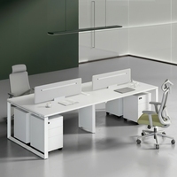 Table de travail modulaire personnalisée avec écran de séparation, armoire mobile en option, poste de travail pour employés
