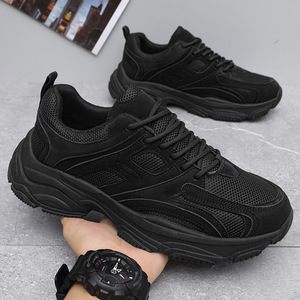 Chaussures de sport pour hommes, lacets, empeigne en mesh PU, respirantes, légères, antidérapantes, amorties, style marche toutes saisons - Product Image 4