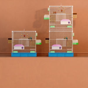กรงนกโลหะขนาดใหญ่สำหรับนกแก้ว นกมีนาห์ พร้อมถาดอาหารกันหกและที่นั่ง - Product Image 2