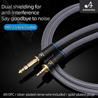 Câble audio stéréo OFC mâle-mâle de 3,5 mm à 6,5 mm pour microphone, moniteur, ordinateur, haut-parleur, OFC plaqué argent