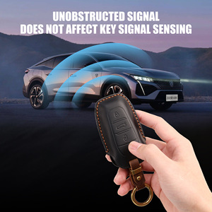 Étui à clés vintage adapté pour Dongfeng <span class=keywords><strong>Peugeot</strong></span> 5008, étui à clés en cuir véritable avec boucle - Product Image 4