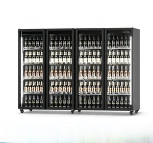 Réfrigérateur commercial vertical à 4 portes <span class=keywords><strong>grande</strong></span> capacité pour supermarché, vitrine à boissons avec porte à rebond automatique en verre trempé - Product Image 2