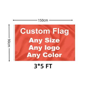 Wholesale Supply Custom Flags Double Sided Printing Outdoor Advertising Flag Custom Any Size Flags