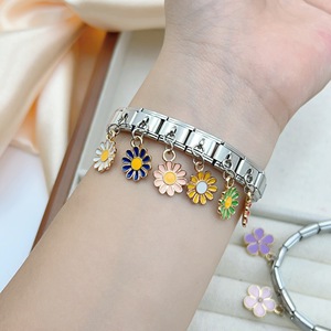 จี้ดอกเดซี่เคลือบสีสันสดใสทันสมัย สไตล์อิตาลี  ทำจากสแตนเลส  สำหรับสร้อยข้อมือ DIY - Product Image 5