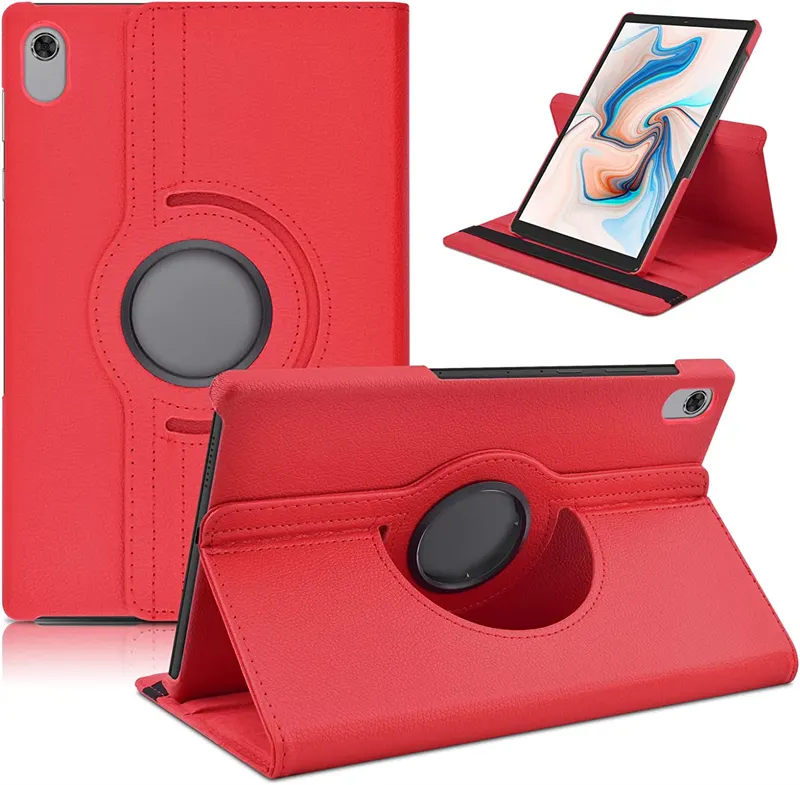 Leather Tablet Case For Lenovo M10 X606 K10 2022 PU Soft 360 Degree Rotation Spin Flip Built in Kickstand Kids Case Cover