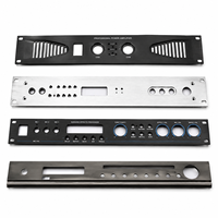 Façade métallique personnalisée pour amplificateur audio, usinée sur CNC, en aluminium, pour haut-parleur