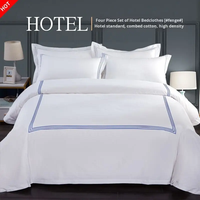 Parure de lit de luxe 5 étoiles pour hôtel, 100 % coton blanc, service OEM ODM, taille personnalisée pour villa et gîte