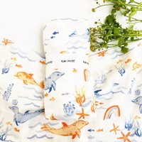 Mousseline Gaas Handdoek Bamboe Katoenen Badhanddoek Pasgeboren Baby Inbakeren Gaas Deken Geboeid Babytas Anti-Huisstofmijt Cartoon