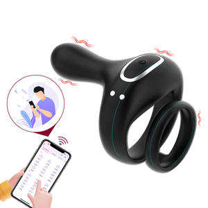 Vente chaude APP Télécommande Couple <span class=keywords><strong>Penisring</strong></span> Jouets Vibrateur Cock Ring Retarder L'éjaculation Sex Toys pour Homme - Product Image 1