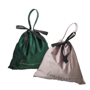 Bolsa de terciopelo con impresión de logotipo personalizado bolsa de terciopelo bolsa con cordón bolsas de regalo de tela de embalaje - Product Image 1