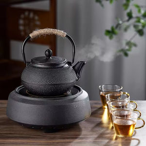 Théière en fonte antique enduite d'émail fait à la main de 1200 ml - Product Image 5