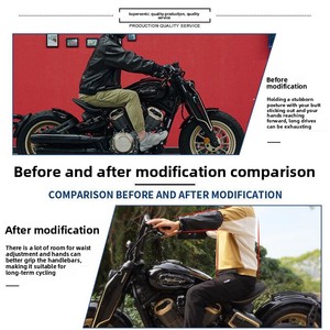 Manubrio Rialzato BenDa Napoleon 450 per <span class=keywords><strong>Moto</strong></span> con Direzione Modificata e Testa Rialzata - Product Image 2
