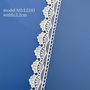 Accessori 100% personalizzati in poliestere ricamato in pizzo ricamato Guipure bianco pizzo per abiti <span class=keywords><strong>da</strong></span> <span class=keywords><strong>sposa</strong></span> - Product Image 4