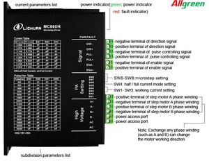 China Factory <b>Stepper</b> Motor Drive MC860H 6A 18V-80VAC 20V-90VDC Match for Nema 23 34 42 <b>Stepper</b> Motor for CNC <b>Machine</b> - Product Image 1