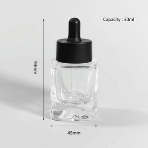 MLM Makeup OEM Supplier Custom Logo Private Label High-end Cosmetic Empty Bottles LOW MOQ <b>Flat</b>-bottomed Dropper Glass Bottle - Product Image 6