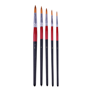 Set di 5 <span class=keywords><strong>Pennelli</strong></span> <span class=keywords><strong>per</strong></span> Pittura al Miglior Prezzo, Manico in Legno Nero e Rosso, Setole in Nylon, Materiali Artistici, <span class=keywords><strong>Pennelli</strong></span> <span class=keywords><strong>per</strong></span> Pittura a Olio - Product Image 3