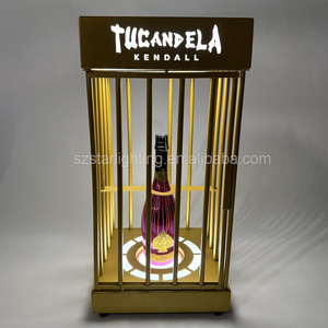 OEM ODM özel Logo altın ekran VIP Metal akrilik LED gece kulübü Bar için şampanya şişesi sunum kafes - Product Image 3