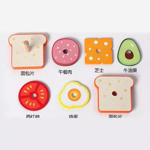 Jouets empilables de tri de hamburger en bois de 3 ans - Product Image 4