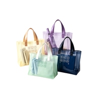 Sac fourre-tout imperméable en plastique avec poignée et fermeture Velcro, sac de rangement portable