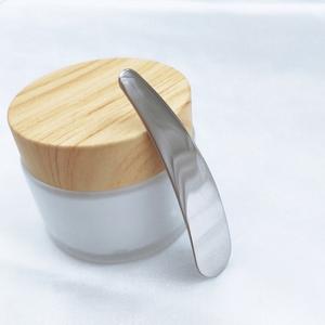 OEMカスタムロゴ高品質304ステンレスクリームクレセントスプーン6.6cmメタル化粧品スパチュラスキンケア用 - Product Image 6