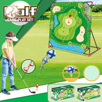 136.5*92CM jeu de golf ensemble enfants jouer tapis de sol intérieur extérieur interactif sport jouet notation Golf Club ensemble et balles collantes