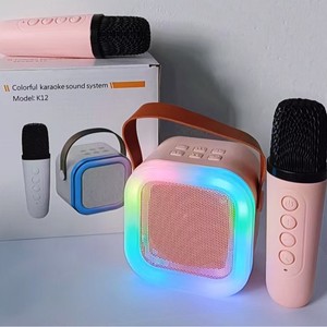 X619-1 도매 K12 미니 휴대용 블루투스 노래방 플레이어 세련된 홈 파티 문 KTV 장난감 RGB LED 조명 무선 스피커 마이크 - Product Image 2