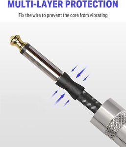 Cable de guitarra eléctrica de 10 pies con 1/4 \ "6,35mm de ángulo recto a <span class=keywords><strong>amplificador</strong></span> recto recubierto de PVC para <span class=keywords><strong>bajo</strong></span> y amplificadores - Product Image 5