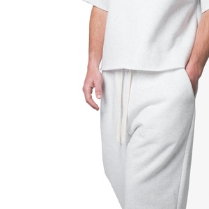 Pantalon de jogging ample en molleton 100 % coton pour homme, style streetwear, broderie, taille mi-haute élastique, devant plat, décontracté et sportif - Product Image 4