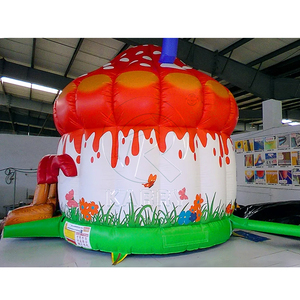 Castillo Inflable de PVC para Niños, Castillo Hinchable con Forma de Hongo para Exteriores, con Soplador de Aire Portátil, Garantía de 3 Años - Product Image 3