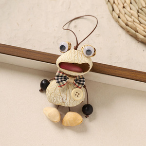 Pendentif de sac en coquille de noix naturelle, fait main, créatif, style carillon éolien, ornement à suspendre pour voiture, bohème vintage, féminin, porte-clés pour sac à dos - Product Image 5