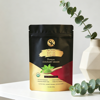 Sachet d'emballage personnalisé en film polyester thermoscellé, de qualité alimentaire, avec fermeture éclair verticale, résistant à l'humidité, pour poudre de matcha et de chocolat