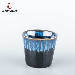 Tasse à vin en céramique émaillée de couleur bleue design vintage pour la <span class=keywords><strong>cuisine</strong></span> japonaise - Product Image 3