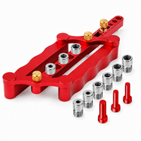 Kit de gabarit de perçage en aluminium LONSLEY 13 pièces, douilles de perçage réglables 6, 8, 10 mm, 17-50 mm pour le travail du bois