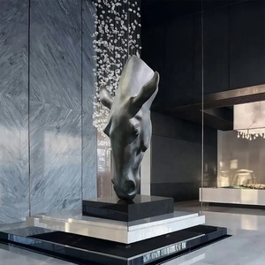 Ingrosso Personalizzato Animale Arredamento Interno Bronzy Testa di Cavallo di Metallo Scultura per Hotel Lobby Progetto in resina in Fibra di Vetro - Product Image 3