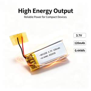 แบตเตอรี่ลิเธียมไอออนโพลิเมอร์ 3.7V 120mAh รุ่น 401230 แบบชาร์จได้ สำหรับอุปกรณ์อิเล็กทรอนิกส์สำหรับผู้บริโภคและของเล่น - Product Image 2