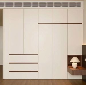 Penderies à panneaux de bois modernes personnalisables en aluminium pour chambre à coucher hôtel salon maison appartement villa et école - Product Image 1