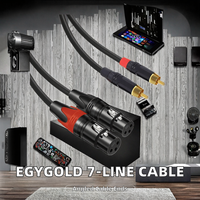 Cable de micrófono con conexión de audio estéreo dual XLR a dual RCA para cine en casa y altavoces de computadora.