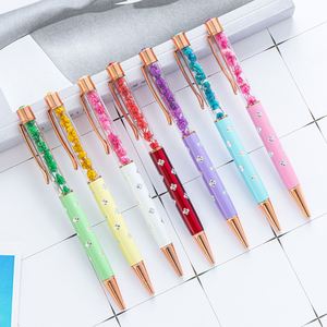 Floating Preserved Breath Flower Twist Metal <b>Ballpoint</b> <b>Pen</b> With Top Crystal Rhinestone Color Floral Rotating Signature <b>Pen</b> - Product Image 6
