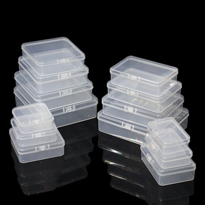 Rectangular Transparent Plastic Storage <b>Boxes</b> With Lid Small Desktop Organizer Container For Parts And Food Storage - Product Image 2