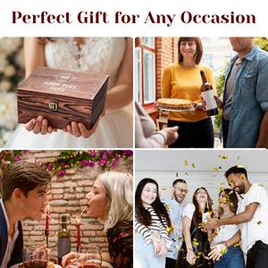 Logo kustom 16oz 480ml kacamata tanpa batang anggur merah bening kristal dengan aksesori kotak hadiah kayu untuk promosi - Product Image 6