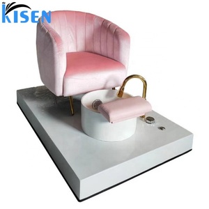 Kisen Beauty Salon de manucure moderne, spa pour les pieds, canapé rose et blanc, fauteuil de massage, chaises de pédicure de luxe pour le nouveau design 2025 - Product Image 1