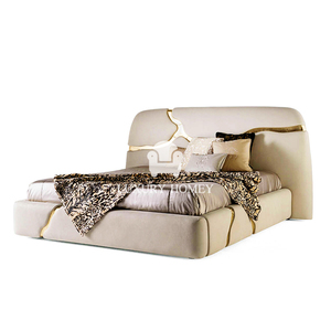 Mobili camera da <span class=keywords><strong>letto</strong></span> di lusso stile italiano <span class=keywords><strong>letto</strong></span> in pelle Beige metallo Crackle Design testiera regina King Size <span class=keywords><strong>oro</strong></span> moderno <span class=keywords><strong>letto</strong></span> <span class=keywords><strong>matrimoniale</strong></span> - Product Image 6