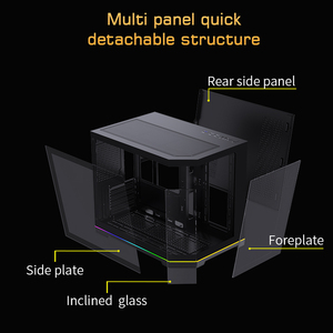 Gabinete de Computadora MATX Lovingcool <span class=keywords><strong>con</strong></span> Iluminación RGB <span class=keywords><strong>Integrada</strong></span>, Vidrio Templado Panorámico, Preparado para Refrigeración Líquida de 360 mm - Product Image 5