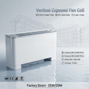 Unité de ventilation à eau froide sur pied avec ventilateur apparent, capacité de refroidissement 6000-43000 BTU, pour projets CVC hôteliers - Product Image 1