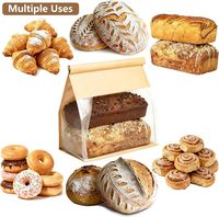 Sacs en papier personnalisés de qualité alimentaire pour baguettes de boulangerie avec fenêtre, vente en gros